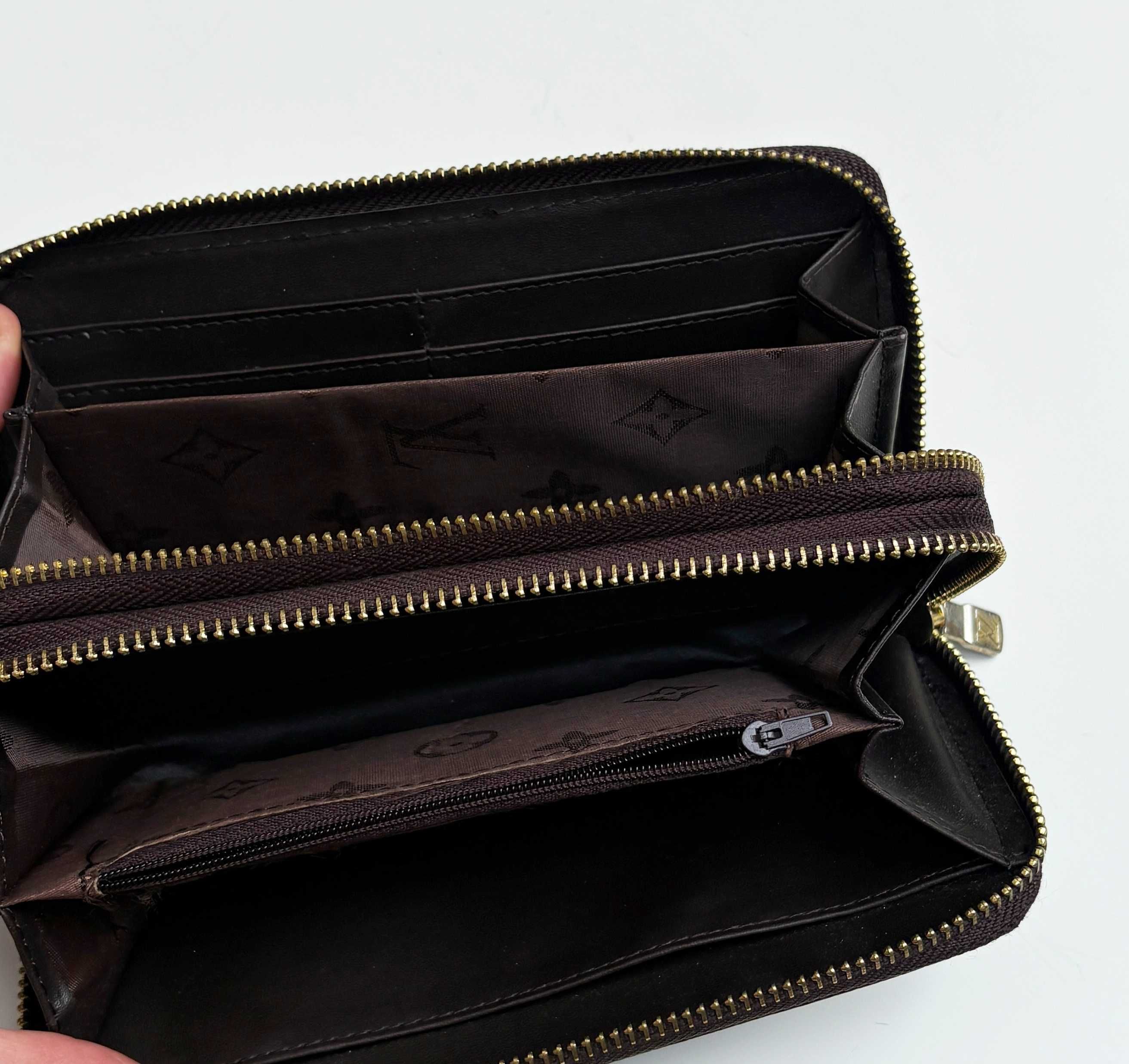 Portfel Brązowy LV Louis Vuitton Brąz Logowany Duży