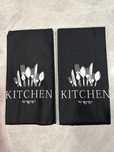 2 Toalhas de Cozinha Pretas