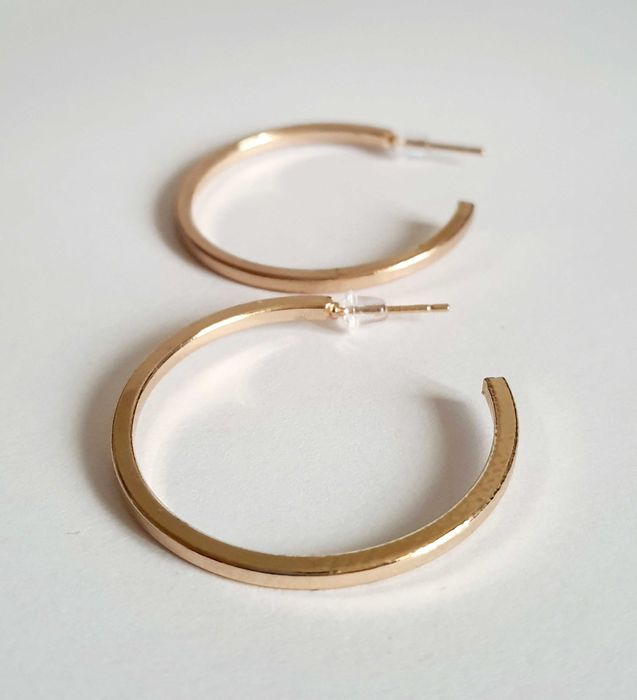 Piękne Kolczyki Stal Chirurgiczna Złote 3cm