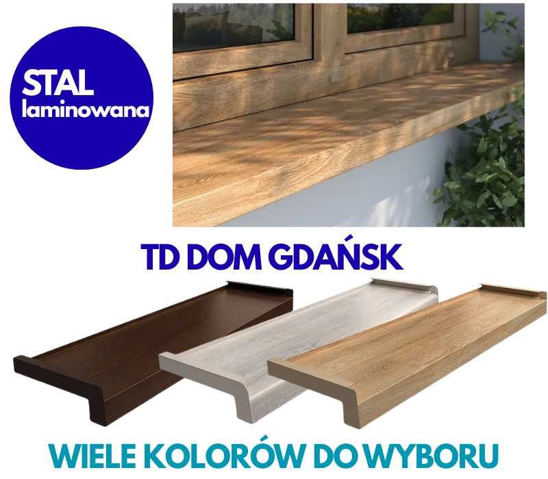 Parapety zewnętrzne STAL LAMINOWANA stalowe Drewnopodobne Kolorowe PL
