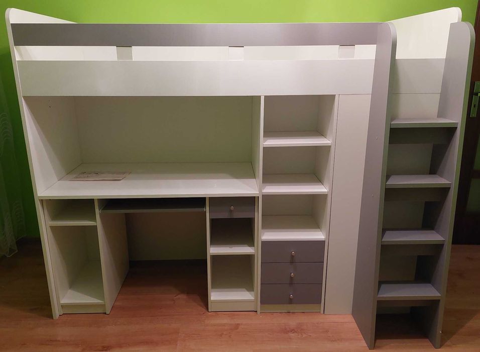 Łóżko piętrowe z szafą i biurkiem - kombo