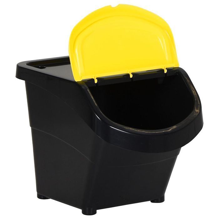 Kosze Na Śmieci Układane W Stos, 3 Szt., Czarne, Pp, 78 L