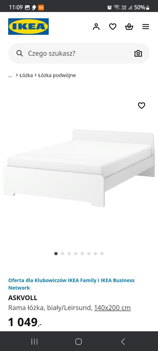 Łóżko Askovoll 140×200kompletne+szuflady+materac