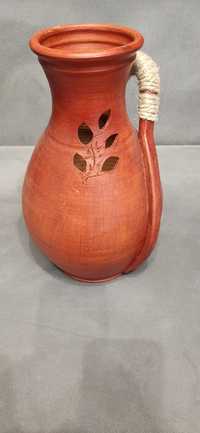 Ceramiczny wazon, rękodzieło, 33 cm
