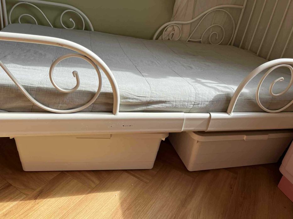 IKEA MINNEN łóżko + Materac o regulowanej długości 80x200 cm 135/165cm