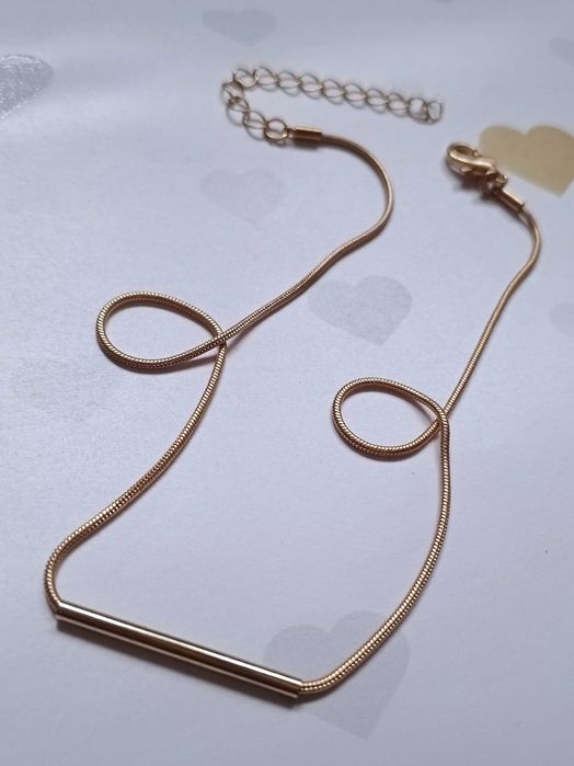 *NOWY* Naszyjnik Damski, Żmijka, Rurka, Złoty, Stal