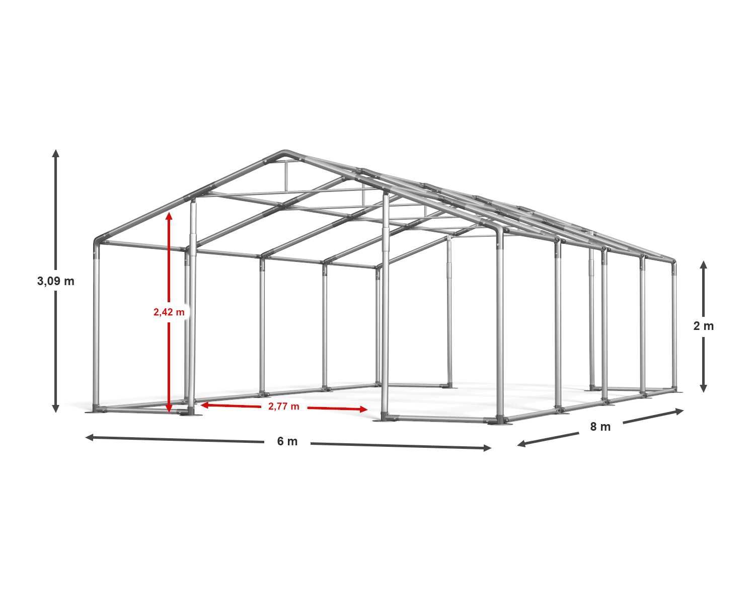 6x8x2m Namiot magazynowy przemysłowy garaż ogrodowy