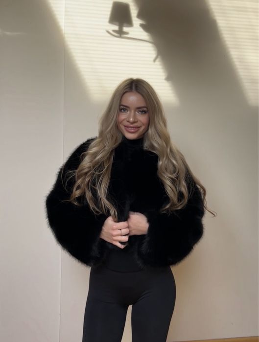 Трендова шубка як Zara, еко шубка, чорна шубка Zara