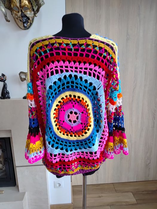 Sweter damski handmade oversize