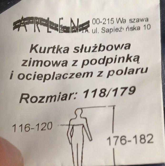 Kurtka służbową policyjna zimowa