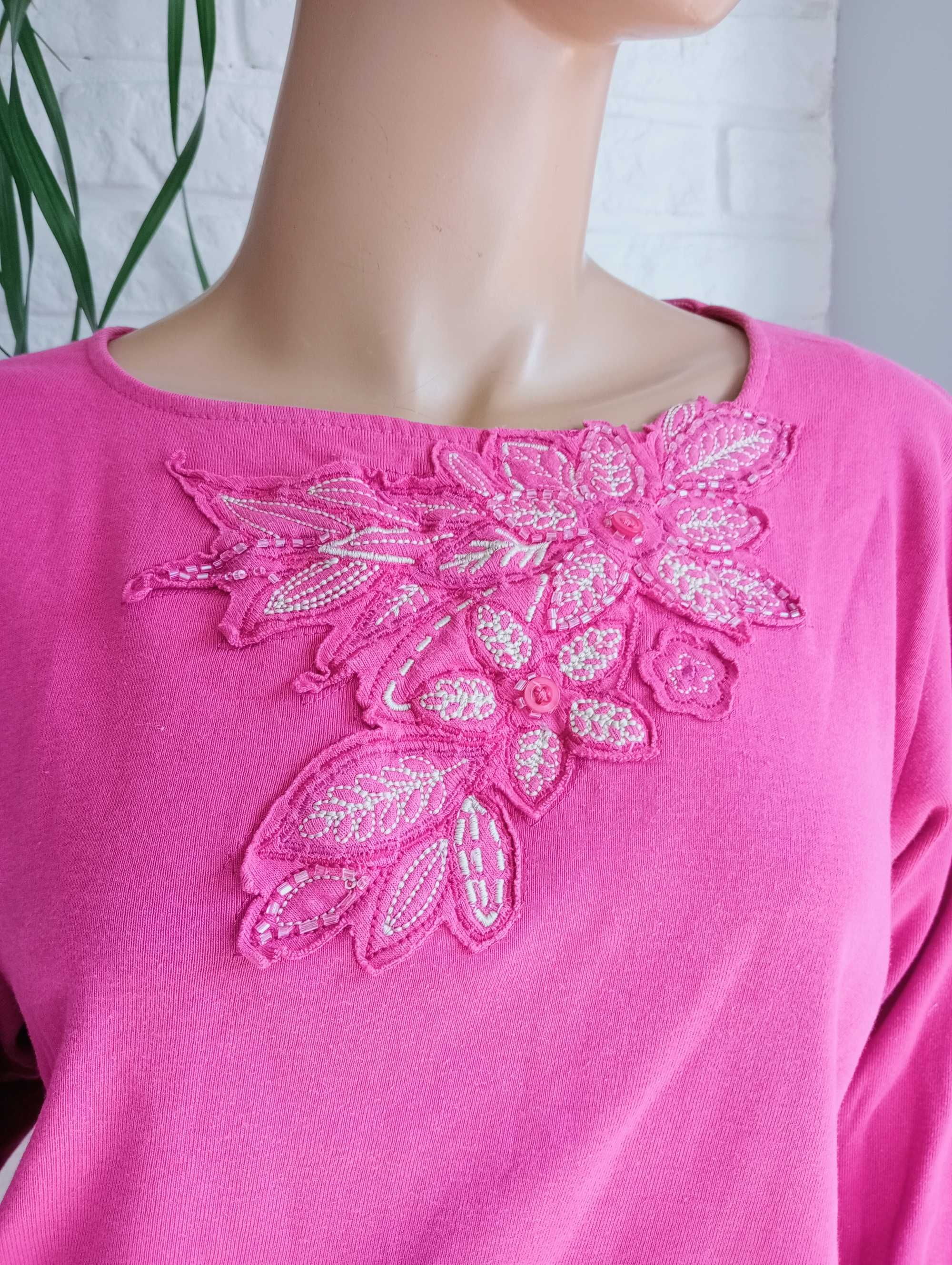 Bawełniana bluzka, t-shirt damski  różowa 3XL/46/18 Casuall Comfort