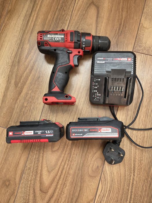 Einhell zestaw wiertarka, 2x akumulator, ładowarka