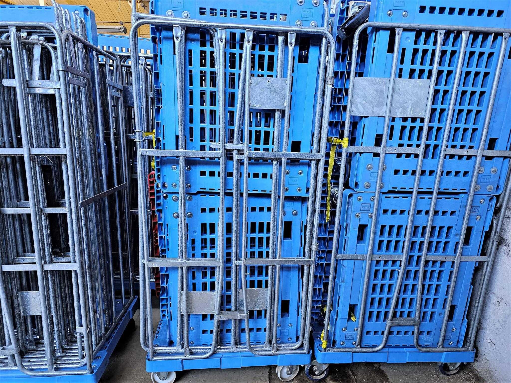 Wózek 3 ściany Kosz Transportowy Magazynowy Gniazdowy Kurierski 80x70