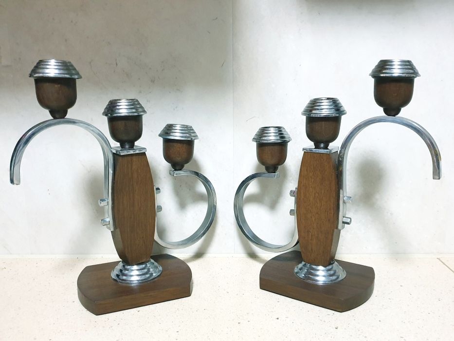 Par de magníficos raros castiçais - candelabros dos anos 50
