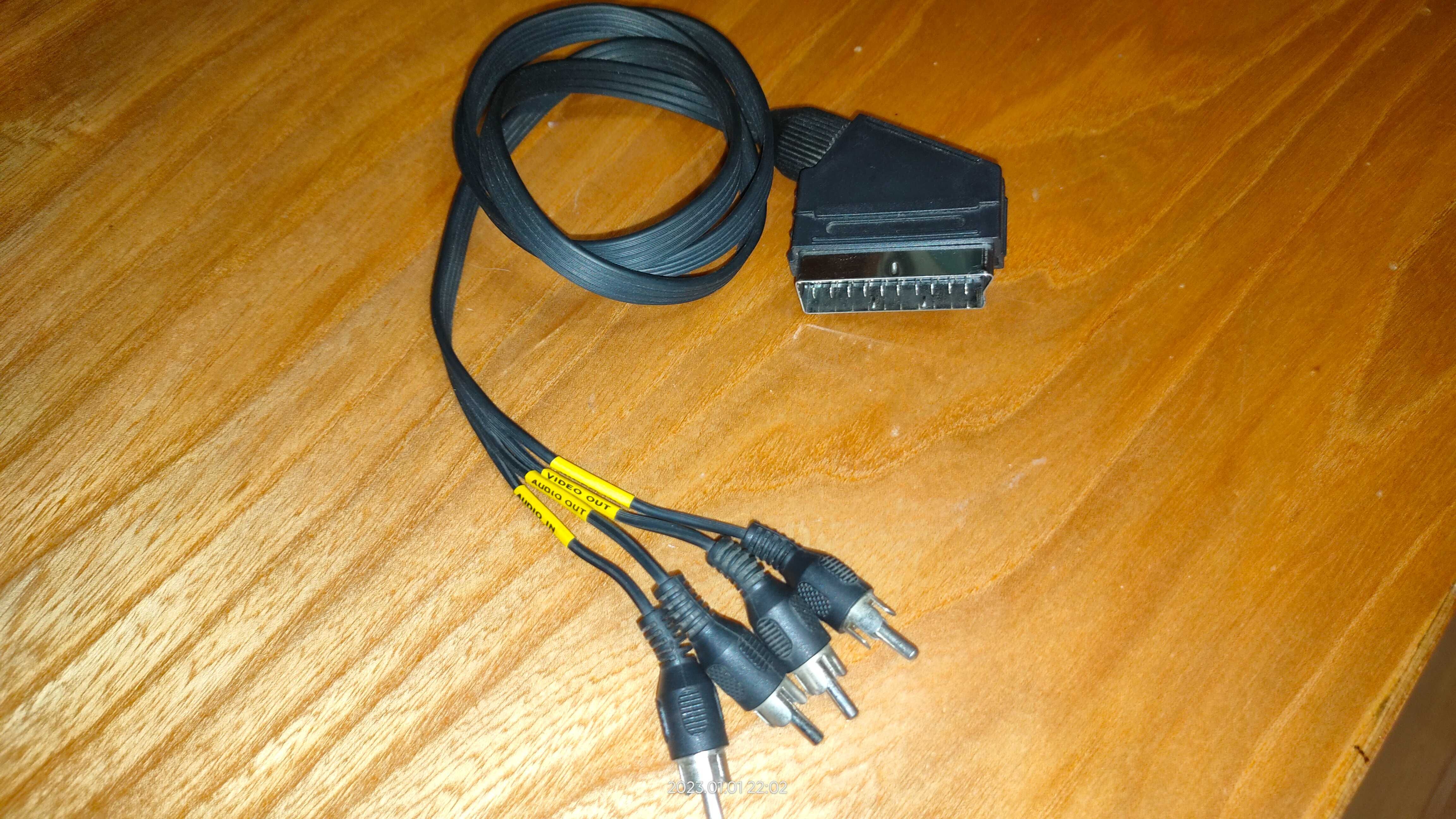 Kabel euro/scart - 4 chinch wejście/wyjście stan bdb