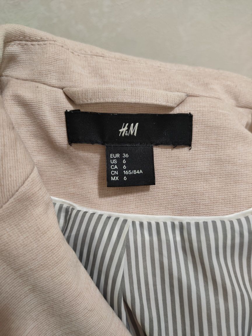 Піджак H&M пудровий/рожевий