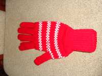 Rękawiczki czerwone wrabiane nowe