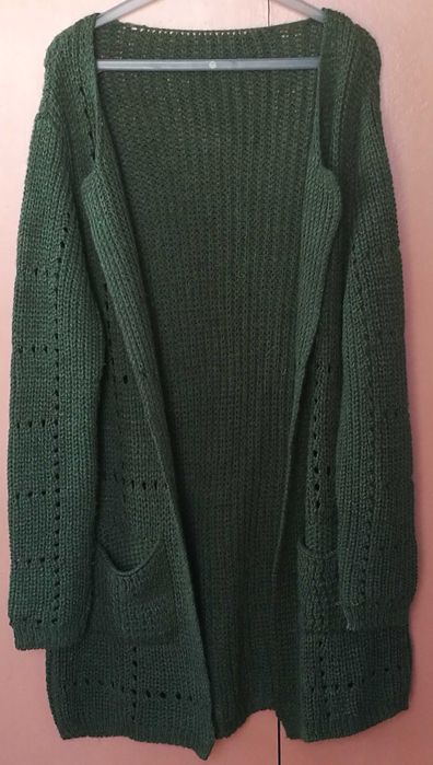Sweter ażurowy zielony