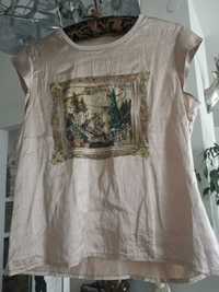 Wyjatkowa bluzka t-shirt MarcCaine Jedwab akcent swiateczny r.M