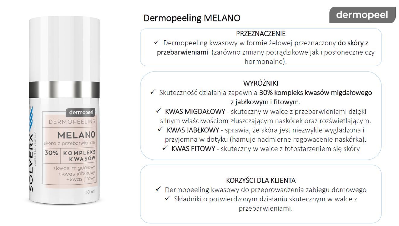 Solverx Dermopeeling MELANO przebarwienia