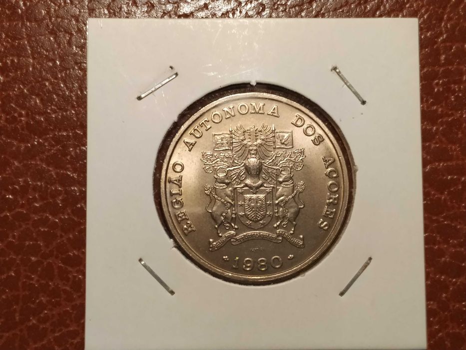 A157 moeda de 25 escudos de 1980 Comemorativa Açores Portugal