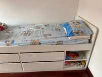 Cama solteiro ikea com arrumacão  mais colchao ikea