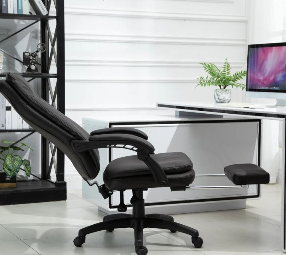 Vinsetto Ergonomiczne Krzesło Biurowe z Podnóżkiem Brązowe