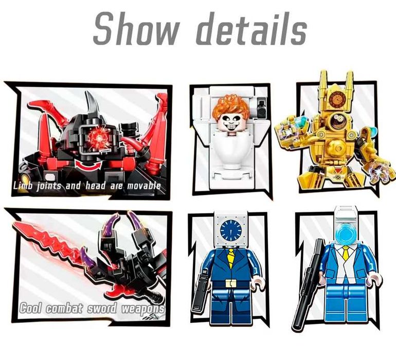 Лего Скибиди Туалет Клокмен и Титан Сирена 482 деталей Skibidi Скібіді