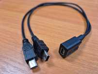 Kabel Y mini USB, rozgałęźnik
