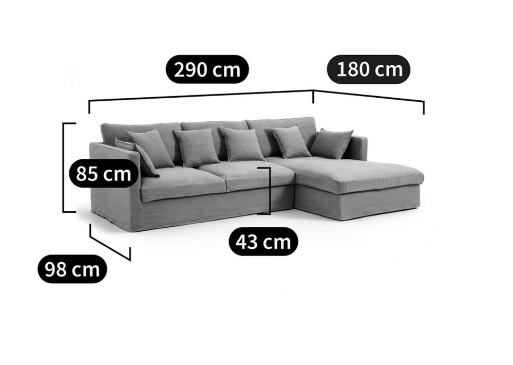 sofá de canto la redoute com chaise longue