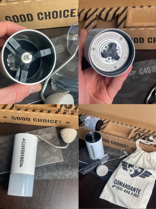 Młynek Comandante C40 MK4 Nitro-Blade - Snowy White Grinder Red Clix