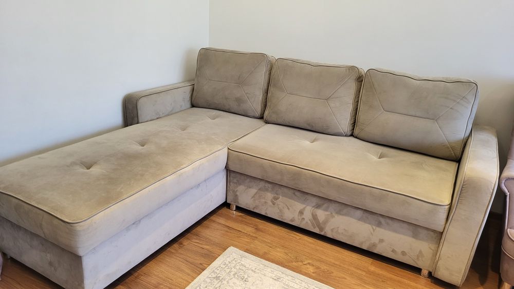 Narożnik z funkcją spania , 2 pojemniki