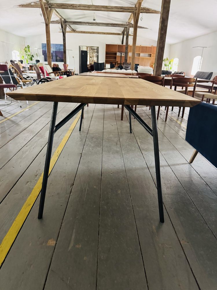 Skandynwski, industrialny stół dębowy 200cm x 90cm, jak nowy,design