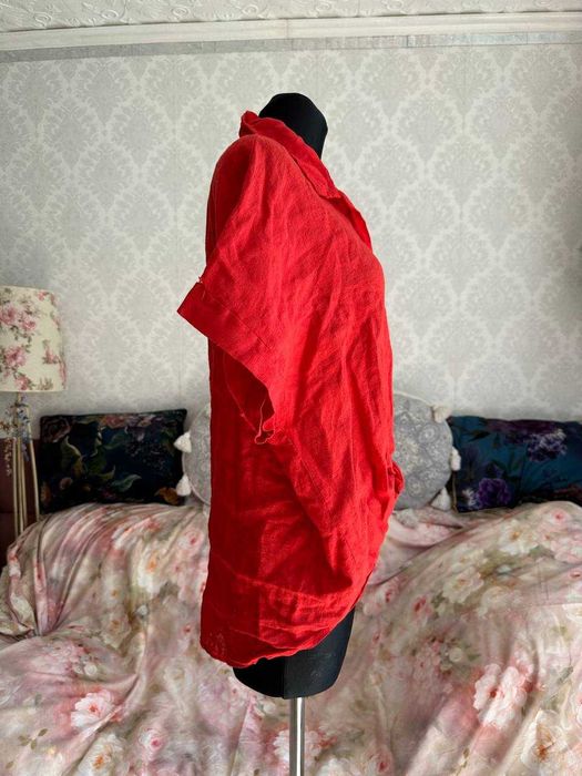 koszula len lniana napis napisem brokatowa oversize nietoperz vintage