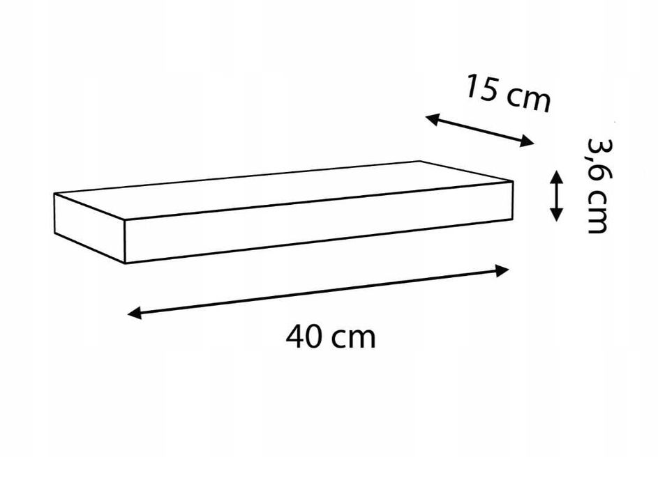 Wisząca półka ścienna 40x15x36 Szara