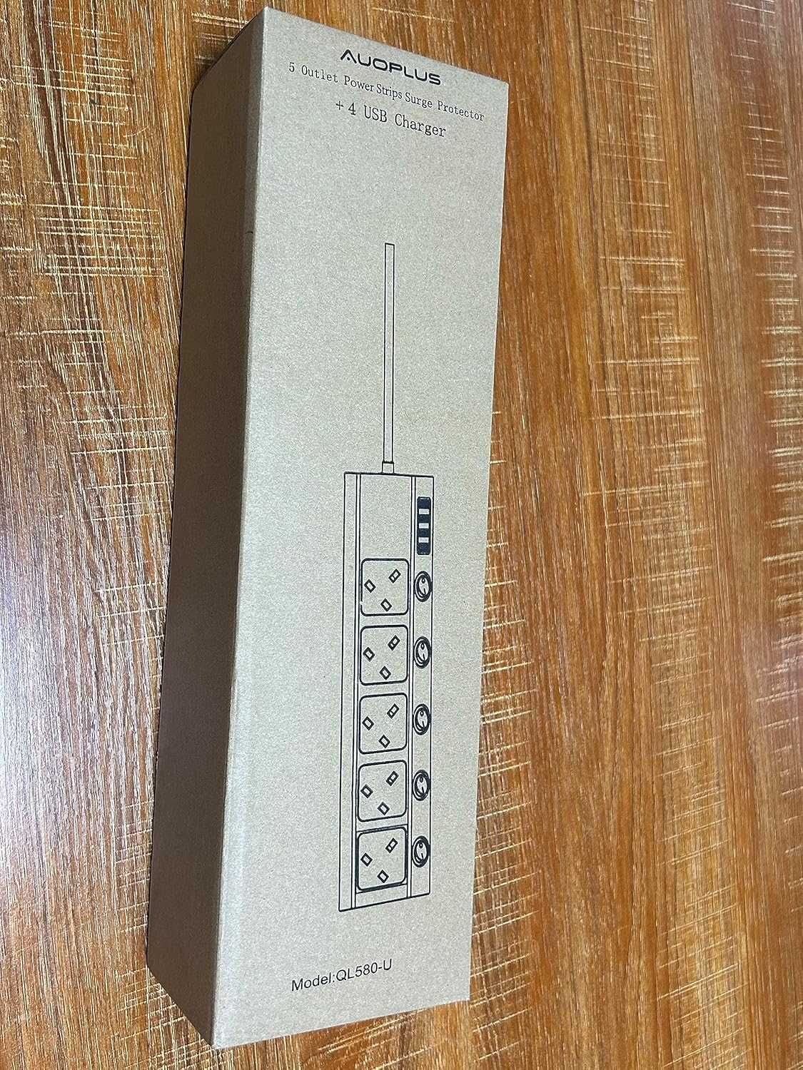 AUOPLUS 5-drożny przedłużacz zasilacz z portami USB C PD 20 W UK
