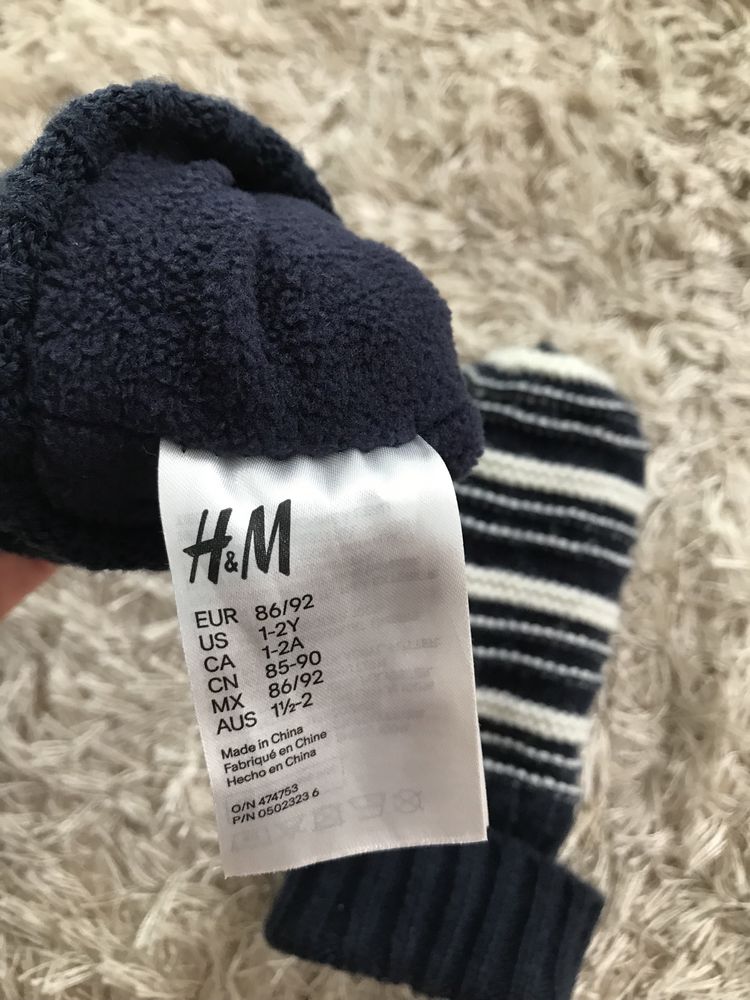 Рукавички перчатки варежки рукавиці h&m 86/92 1-2р