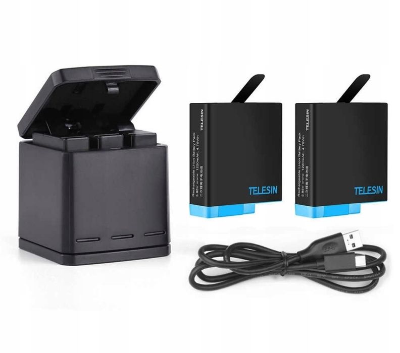 Ładowarka USB + 2x Akumulator Bateria do GoPro HERO 8 7 6 5 BLACK / TE