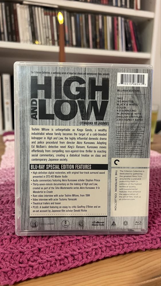 HIGH AND LOW / Niebo i piekło - Criterion Collection - blu-ray