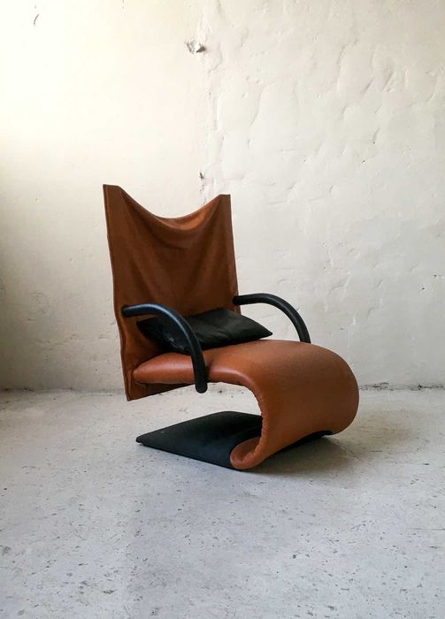 Ligne Roset fotel Zen proj. Claude Brisson skóra lata 80 vintage #5