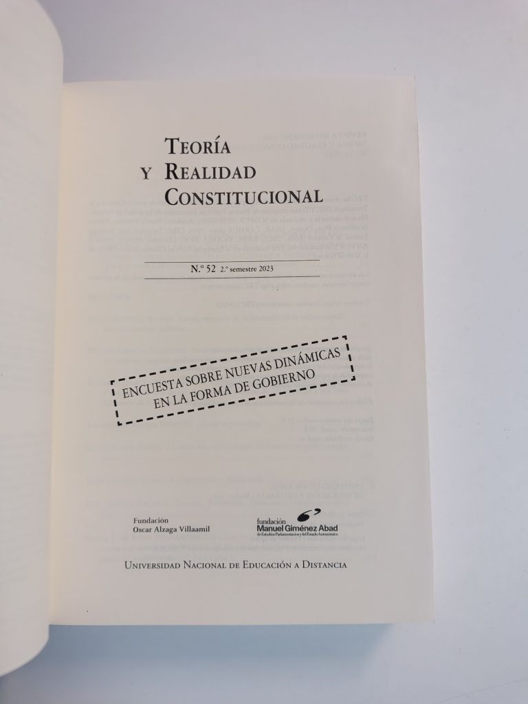Teoría y Realidade Constitucional n° 52

N° 52 2° Semestre 2023

Sem a