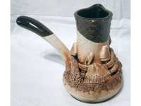 Турка керамическая джезва с лепным декором