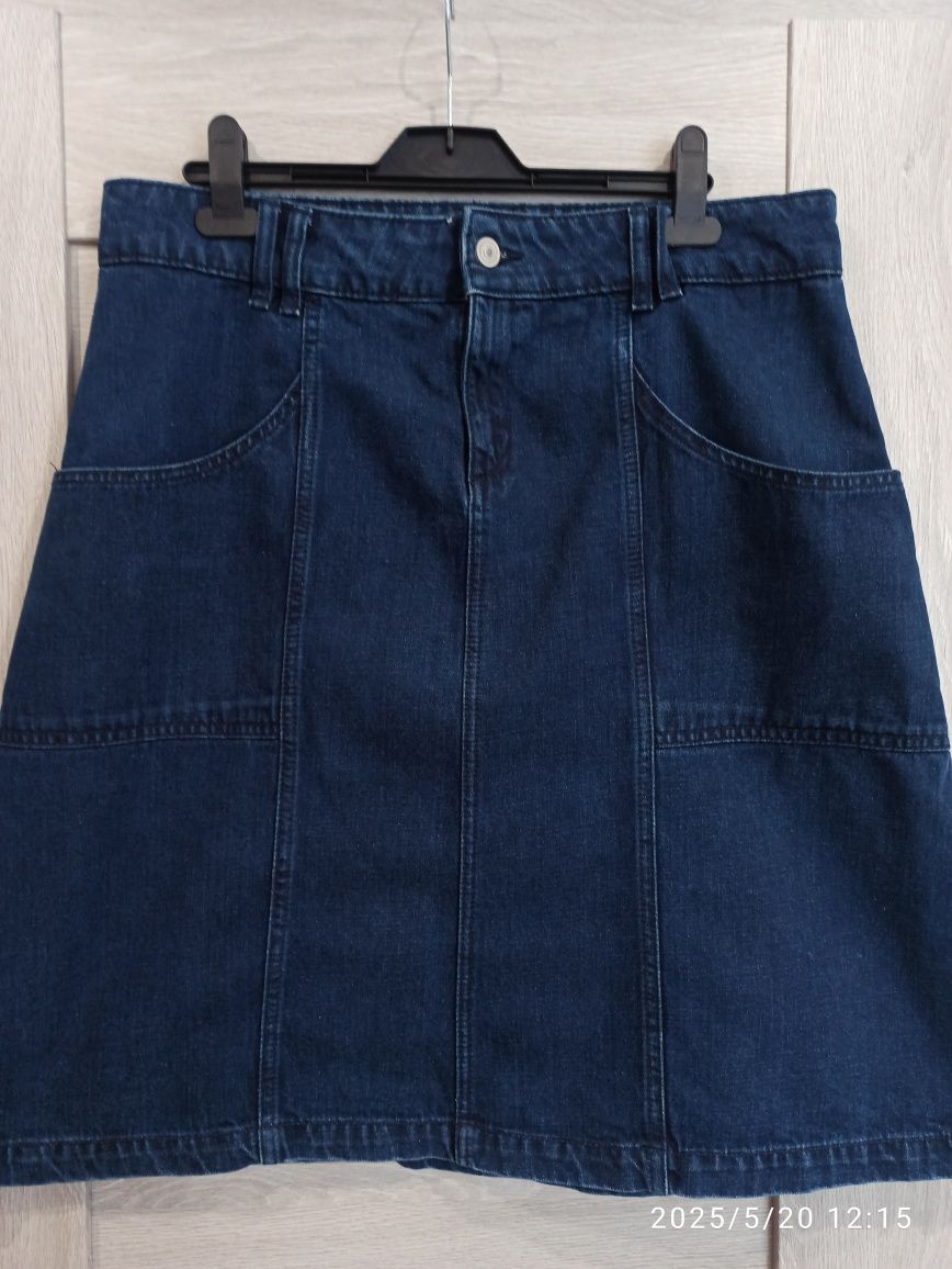 Spódnica ciemny jeans, rozmiar 44. 100 % bawełna