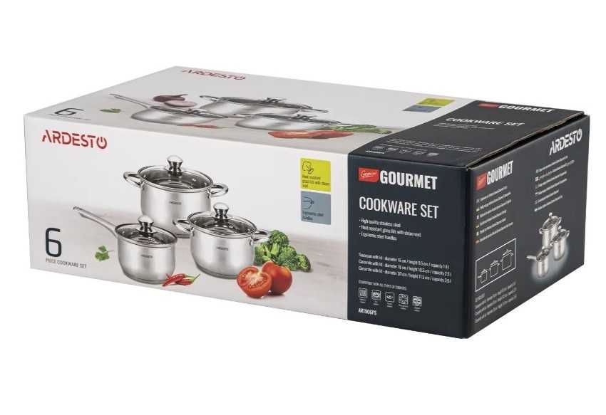Ковш Кастрюли Набор посуды Ardesto Gemini Gourmet AR1906PS, 6 пр/ нерж