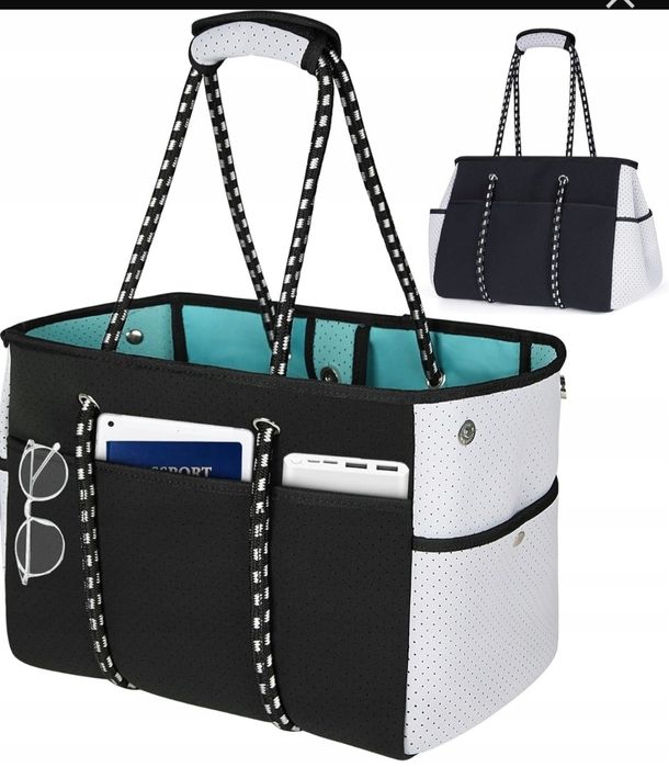Duża torba plażowa Neoprenowa shopper na plażę 40x32x25 cm