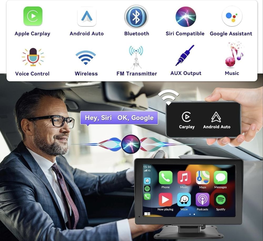 Stacja multimedialna Android Auto CarPlay Mirror Link 7 cali 64GB