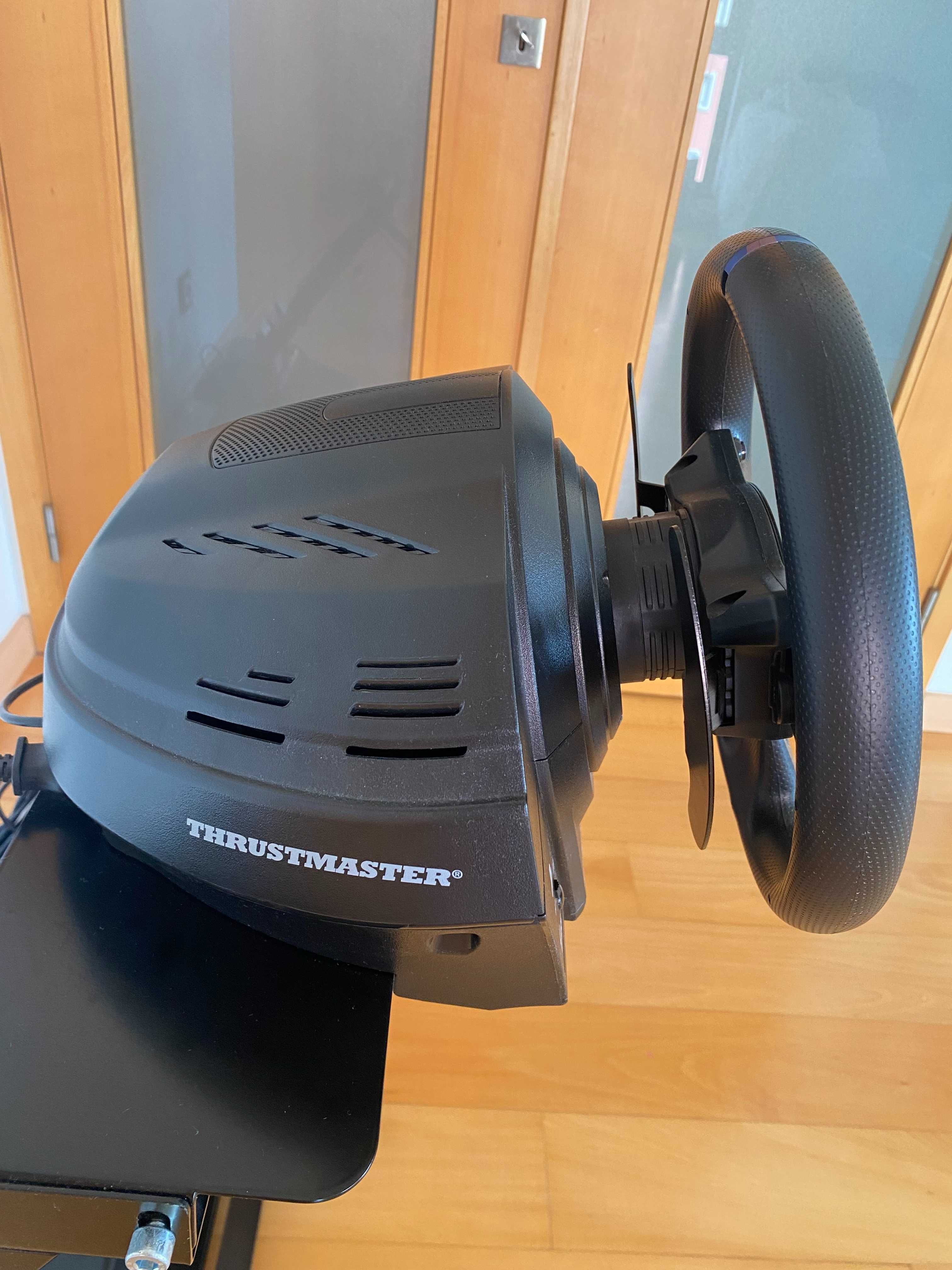 Volante, pedais e mudanças Thrustmaster com suporte e na garantia