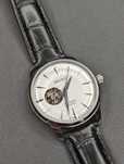 Seiko prestiżowy i elegancki mod open heart biały czarny pasek