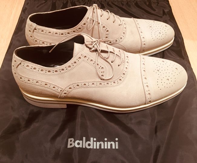 Baldinini sapatos nubuck beige novos tamanho 43,5