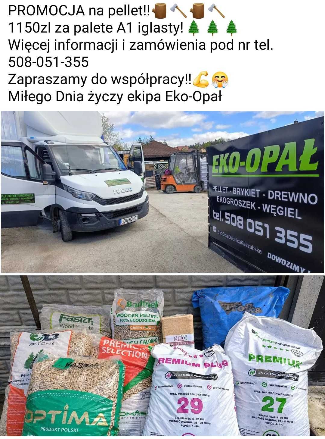 Pellet A1. Transport Gratis.  Dobierzemy Najlepszy, Najtańszy Opał.